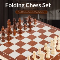 Vente flash - Jeu d'échecs professionnel en bois massif, grand format, plateau pliable, jeu éducatif pour enfants et adultes, à domicile