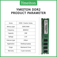 Mémoire RAM PC2 DDR2 pour ordinateur de bureau 800 MHz OEM Memorias RAM DDR2 2 Go Ymeiton Haute qualité Prix bas RAM UDIMM d'occasion