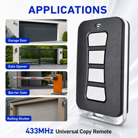 Télécommande sans fil 433 MHz à 4 boutons, code fixe/apprentissage, portée 50 m, pour ouvre-porte de garage