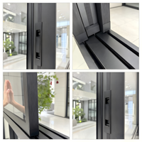 Fenêtre coulissante moderne avec moustiquaire magnétique intégrée et design à persiennes