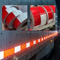 Autocollant réfléchissant FMVSS 108 pour remorques, DOTC2, adhésif, acrylique prismatique, 2 pouces * 150 pieds, rouge et blanc, bande réfléchissante pour camions