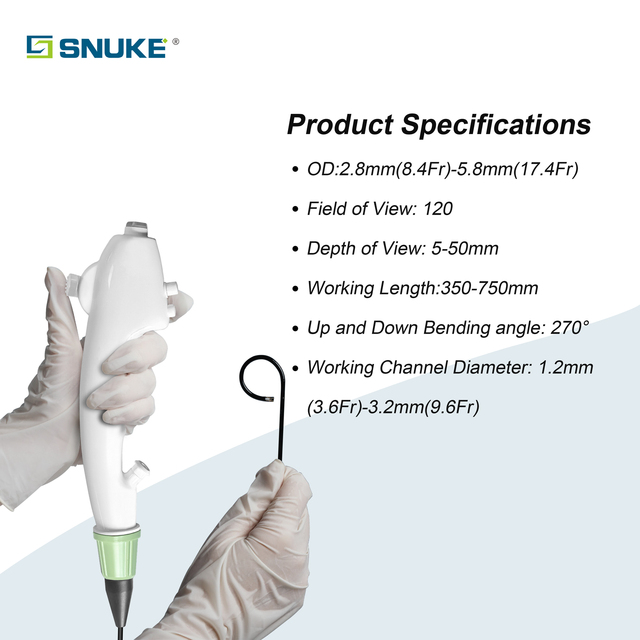 Hot Sale Ergonomics Handheld Endoscopy Flexible Ureteroscopy Medical Equipment Light Source Pyeloscopy Endoscope for Hospital