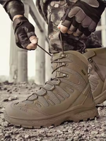 Bottes tactiques de randonnée mi-mollet en caoutchouc et maille imperméables à lacets personnalisables – Haute qualité pour hommes, entraînement extérieur toutes saisons