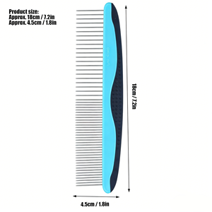 Brosse de toilettage pour animaux de compagnie arrondie professionnelle en acier inoxydable Pet Cat Dog Hair Grooming Peigne Outil pour enlever les enchevêtrements et les nœuds - Product Image 3