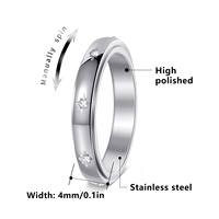 Bague tournante en acier inoxydable 304 plaqué or 18 carats, étanche, pour marques indépendantes