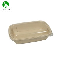 Échantillon gratuit, bols à salade en bagasse compostable à emporter, 1000 ml, boîte à lunch rectangulaire jetable, micro-ondable, étanche, pour aliments