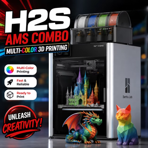 เครื่องพิมพ์สามมิติ H2S AMS 3D ขนาด 340*320*340 มม. เครื่องพิมพ์ FDM ความเร็วสูง แบบปิด Core-XY รองรับหลายสี - Product Image 1