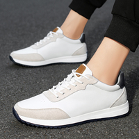 Chaussures décontractées rétro en cuir pleine fleur pour hommes, couleur noir et blanc, baskets à lacets pour la marche quotidienne, taille 37-46