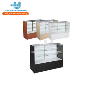 Customized Retail Shop Display Cabinet Case MDF Wood Store Counter Vitrine Shopping Mall Showroom Glass Display Showcase