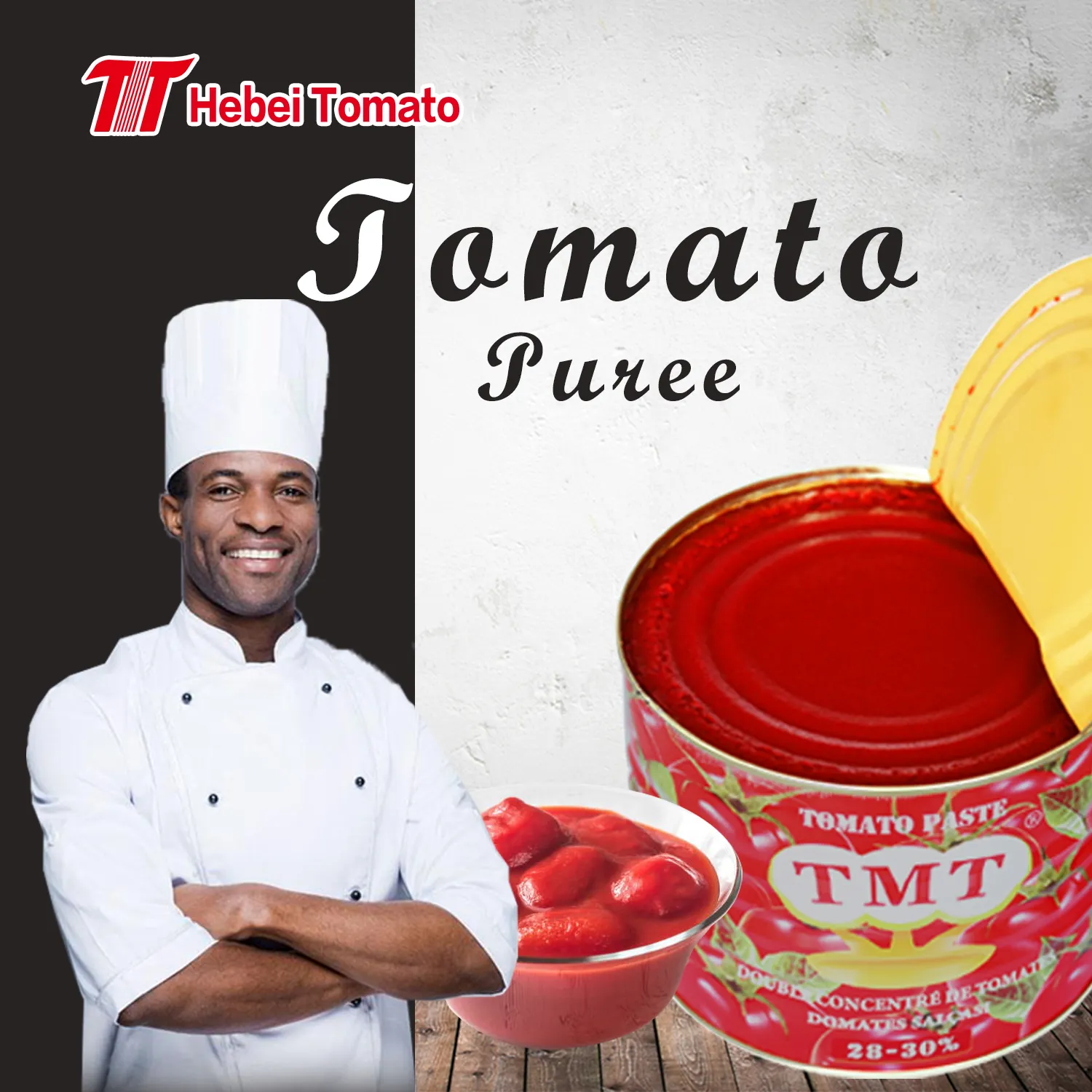 Pâte de tomate en conserve de 2.2kg, marque OEM personnalisée de qualité supérieure