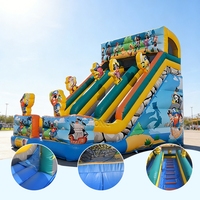 Toboggan aquatique gonflable commercial, fabrication directe, PVC, grand toboggan gonflable pour enfants, extérieur