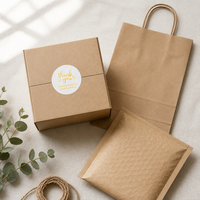 Autocollants de remerciement ronds personnalisés en papier doré pour sceller les boîtes cadeaux pour les petites entreprises, certifiés FSC