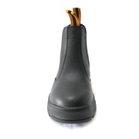 Bottes de sécurité imperméables en cuir véritable pour ingénieurs, bottes de travail à enfiler sans lacets, chaussures de sécurité à embout en acier