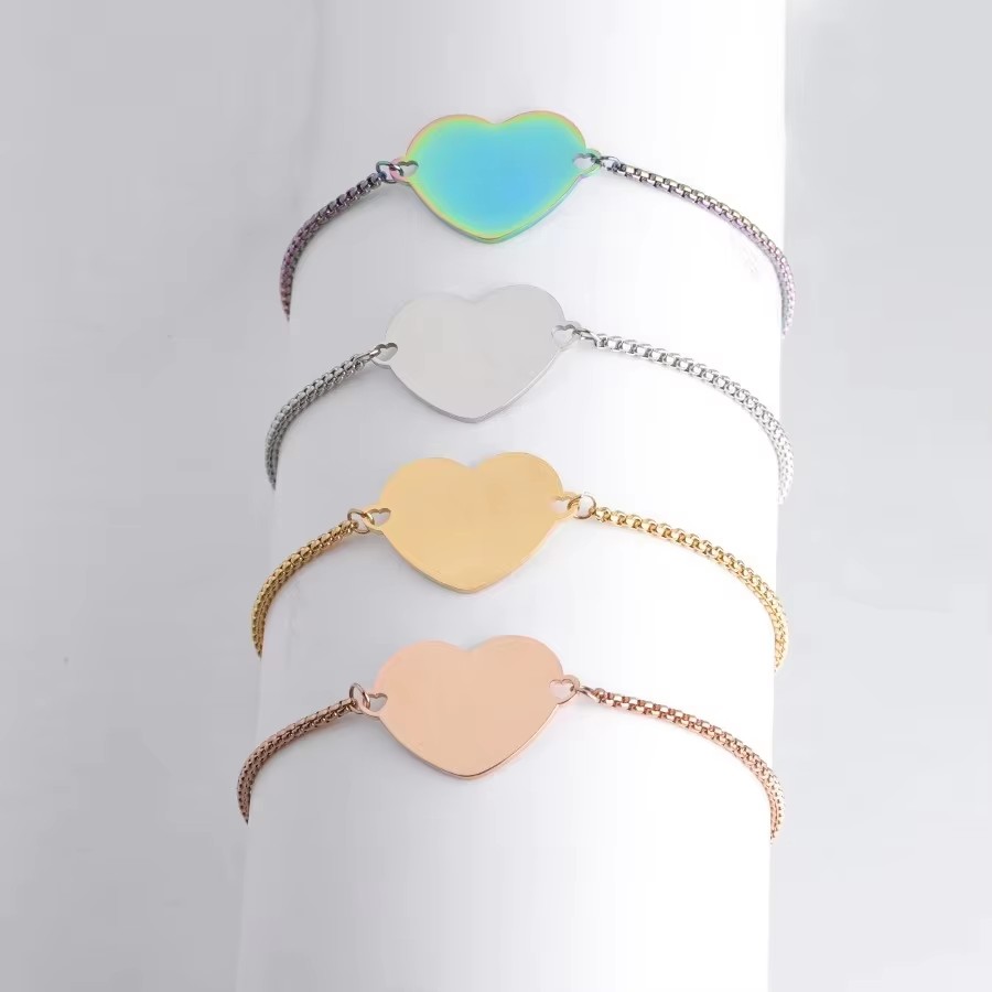 Pulsera de corazón con cadena Rolo