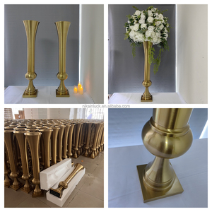 NIKA Wedding Centerpieces Props <strong>Clear</strong> Glass Flared <strong>Vases</strong> Table Event Party Stage Decoration Trumpet <strong>Vase</strong> - Product Image 5