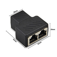 Divisor de cable de red RJ45, conector de red de tres vías 1-a-2 pares, conector de extensión para acceso simultáneo a Internet en computadoras