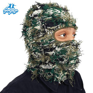 Masker Ski dua warna topi Balaclava rajut penutup wajah musim dingin masker penuh pakaian jalanan - Product Image 2