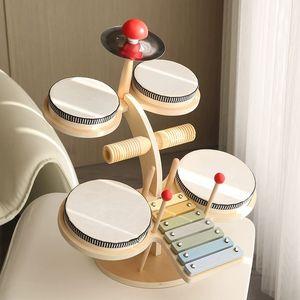 Juego de batería multifuncional de madera Montessori para el desarrollo del talento musical y el reconocimiento de colores, aprendizaje temprano y estimulación. - Product Image 3