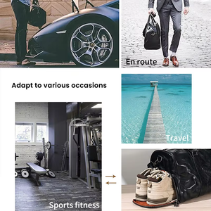 Sac de voyage décontracté pour le sport, sac fourre-tout végétarien en cuir, bagage, compartiment pour chaussures de sport, sac de week-end en polyester - Product Image 6