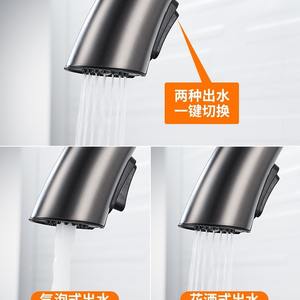 ก๊อกน้ำห้องครัวแบบดึงออกได้ Chenlu สีเทากันเมทัล พร้อมหัวฉีด วัสดุเซรามิก ติดตั้งบนเคาน์เตอร์ - Product Image 5