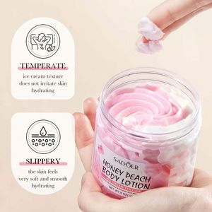 Esencia facial, loción hidratante para piel seca, mantequillas corporales batidas veganas orgánicas con textura de helado, mantequillas corporales batidas blanqueadoras de miel y melocotón - Product Image 3