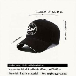Casquette de baseball unisexe personnalisée à 6 panneaux, légère, respirante, en maille, réglable, avec broderie 3D et impression en relief, pour homme, papa, mode, sport - Product Image 6