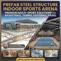 Estructura de Acero para Cancha de Fútbol Sala Interior de 24m-120m de Construcción Rápida, Ideal para Franquicias Deportivas, Inversiones Comerciales, Almacenes y Apartamentos