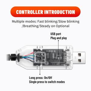 ไฟตกแต่งรถยนต์แบบยูเอสบีอเนกประสงค์ รูปทรงตาปีศาจ ไฟ <span class=keywords><strong>LED</strong></span> แบบยืดหยุ่น สำหรับติดตั้งบนกระจกหลังรถยนต์ พร้อมไฟแสดงผลเคลื่อนไหว - Product Image 5