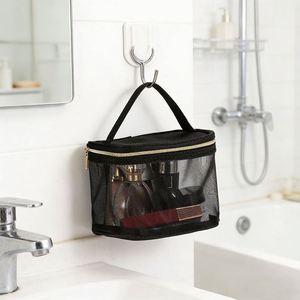 Portable Nylon Mesh Cosmetic Pouch Large Capacity Travel Wash Bag Makeup Organizer for Women - Product Image 4