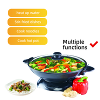 Poêle et marmite électriques multifonctions en aluminium Wok électrique multicuiseur sans fumée antiadhésif pour usage domestique