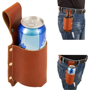 Travel Waist Bag Party Outdoor Travel Pouch Portable Bottle Waist Beer Belt Classic Leather Beer Holster Wine Holster for Men