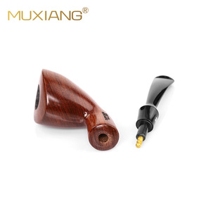 Muxiang Wooden Tobacco Pipe Bent Type 3mm Metal Filter Solid Wood Smoking Pipe - Product Image 4