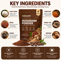 Poudre de café aux champignons marque privée TK Amazon transfrontalier, poudre de café aux champignons naturels Ganoderma noir instantané