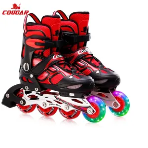 Cougar yeni tasarım gençlik paten ayakkabı kapalı açık alan sporları Light Up tekerlek çocuklar ayarlanabilir profesyonel paten