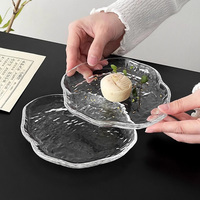 2025 assiettes à Dessert en verre en forme de nuage irrégulières modernes assiette de fruits plat à salade petites assiettes à gâteau transparentes