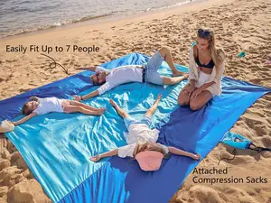 Woqi kum geçirmez su geçirmez taşınabilir paraşüt naylon yırtılmaz plaj battaniyesi