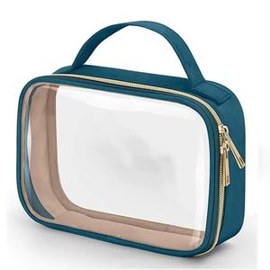 Bolsa de Maquillaje Barata al por Mayor, Bolsa de Cosméticos Transparente de PU/PVC con Cierre, Bolsas de Aseo para Viaje para Mujer - Product Image 4