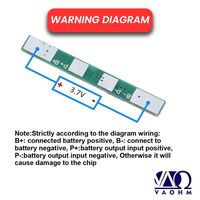 Carte de protection BMS PCB 1S 3A 3.7V avec montage à souder L40xW4xT3mm pour module de charge de cellule de batterie Li-ion 18650
