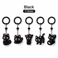 Porte-clés Chat Noir 3D Étoile, Mignon Dessin Animé, Chaton aux Grands Yeux, Breloque de Sac, Pendentif, Cadeau pour Femme, Prêt à Expédier