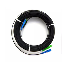 Kabel Serat Optik Tipe Bow 10 50 75 100 meter SM G657A Duplex SC UPC APC 2 Core Indoor FTTH Fiber Optic Drop Cable Patch Cord