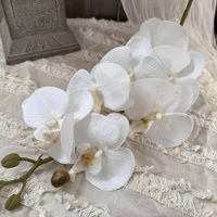 KW-F187 7 têtes d'orchidées artificielles Phalaenopsis roses, tige de fleur d'orchidée en soie pour décoration de mariage