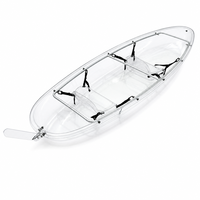 Kayak transparent en cristal pour 2 personnes, couleur personnalisée, canoë en PC transparent pour activités aquatiques touristiques en zone panoramique