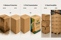 Cajas de Envío Cuadradas de Cartón Kraft Reciclado Ecológicas, Impermeables, Impresas en Cuatro Colores/Estampado en Caliente, Venta al Por Mayor B2B