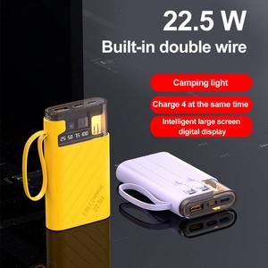 Batterie externe 22,5W à charge rapide 10000mAh avec câble intégré et lumière, personnalisable avec logo, vente en gros usine - Product Image 5