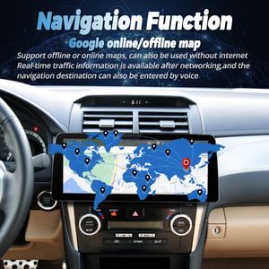 Lecteur vidéo de voiture Android 13 avec écran large de 12,3 pouces, autoradio stéréo pour Toyota Camry 2012-2014, GPS, multimédia, Carplay, unité principale - Product Image 3