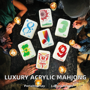 CrisloidLetraMahjong - Juego de Mahjong Plegable de Acrílico Pintado y Grabado, Moderno y de Lujo, Hecho en Estados Unidos, para 4 Jugadores, Ideal para Reuniones de Amigos - Product Image 2
