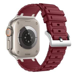 สายนาฬิกาซิลิโคนขายส่งสำหรับ Apple Watch Ultra 49 มม. SE 44 มม. Series 10/11 46 มม. หัวเข็มขัดสแตนเลสแบบสปอร์ต - Product Image 5