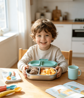 B.box Snackbox |   Mini boîte bento 2 compartiments étanches |   Collations pour Enfants en Bas Âge |   Compatible micro-ondes |   Convient aux fruits entiers |