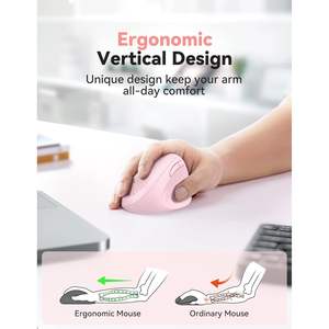 Ratón Vertical Ergonómico Tecknet, 4800 DPI, Inalámbrico, 6 Botones Programables, 2.4G, Silencioso, Cable Tipo-C para Oficina y Juegos - Product Image 2