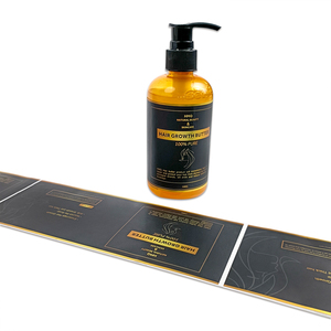 Tùy chỉnh dầu gội đầu không thấm nước in ấn Vinyl Nhãn Logo chăm sóc da mỹ phẩm dán Lotion chai vàng lá PVC bao bì nhãn - Product Image 2